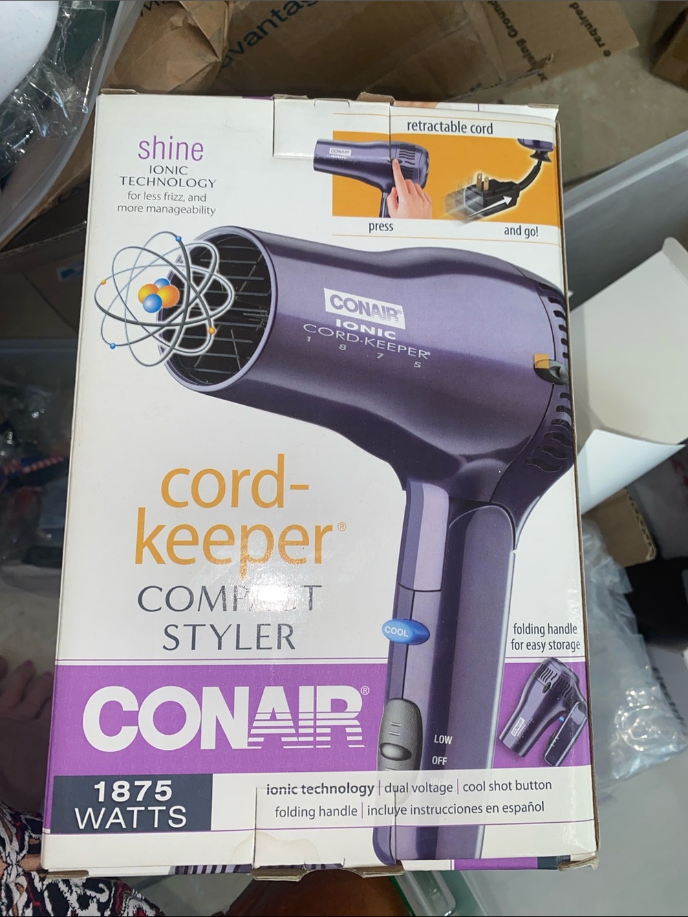 Conair Cord-Keeper Compact Styler Hair Dryer — Purple